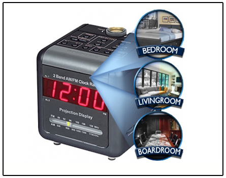 Spy Projection Clock Camera