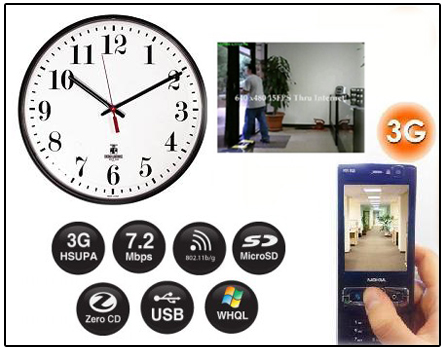 Spy 3G Wall Clock Camera