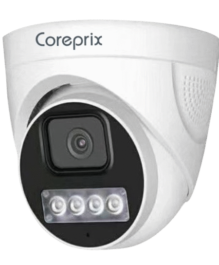 Coreprix 4 Mp Ip Network Dual Star Light /Color Dome 2 Way Talk With In-built Audio External Speaker Support Fiber Body