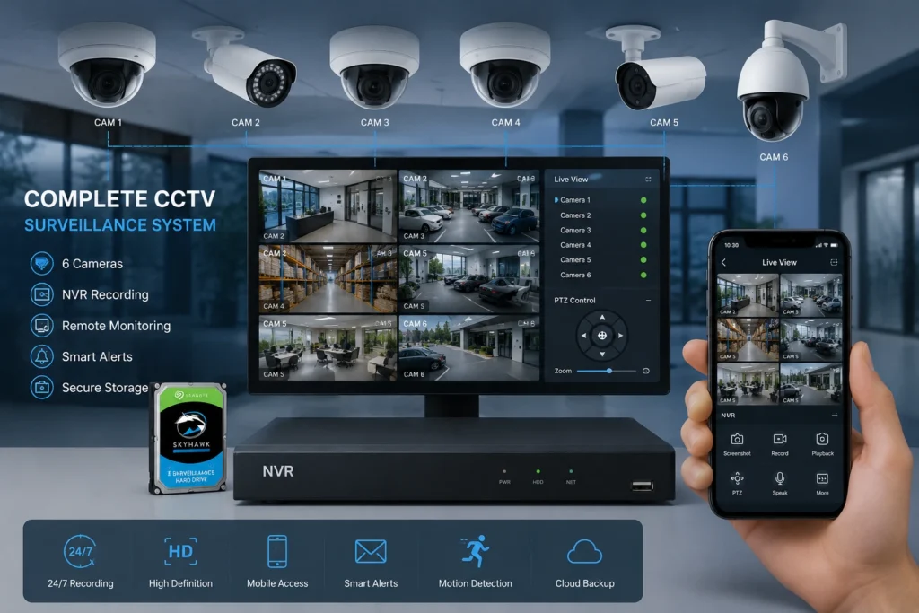 Complete NVR security system for homes and businesses