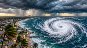 Tropical Storm Arthur satellite view over Gulf of Mexico coastline June 2026