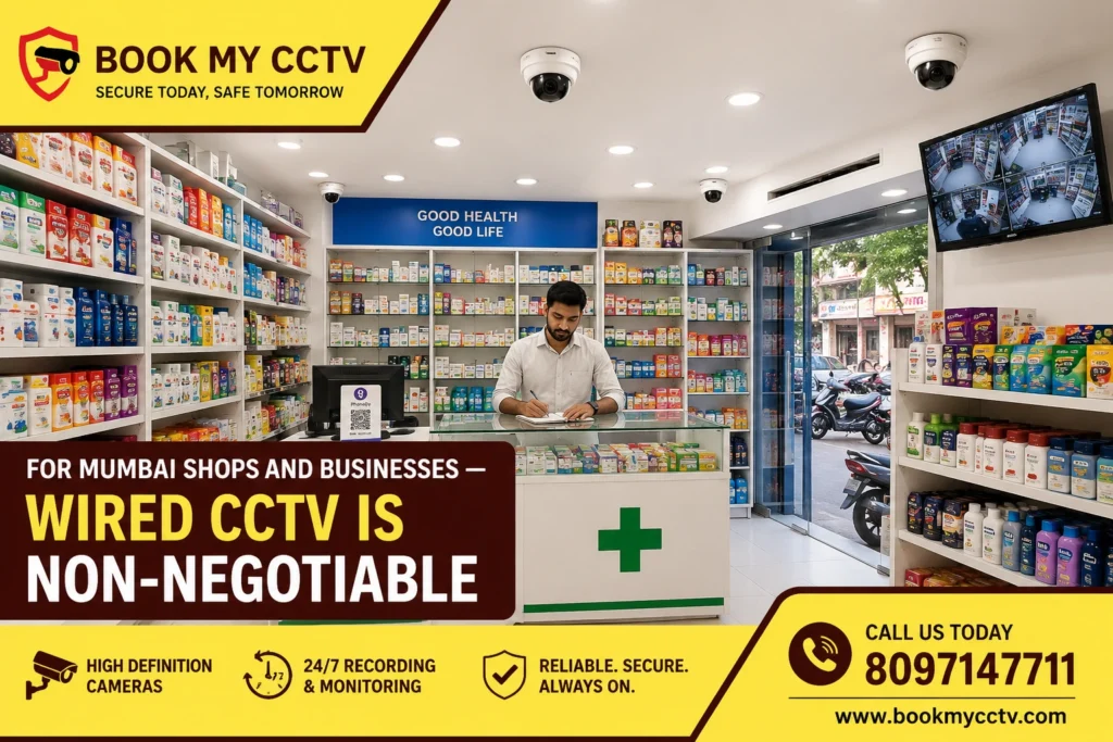 CCTV camera installed in Mumbai retail shop for business security
