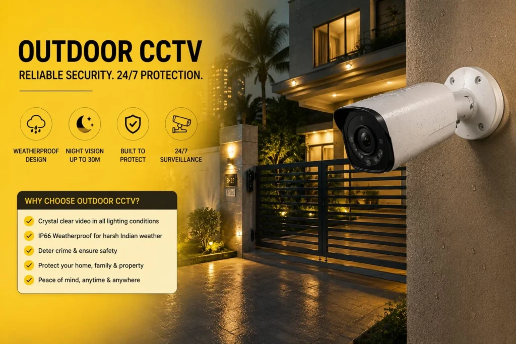Outdoor CCTV camera for home security in Mumbai