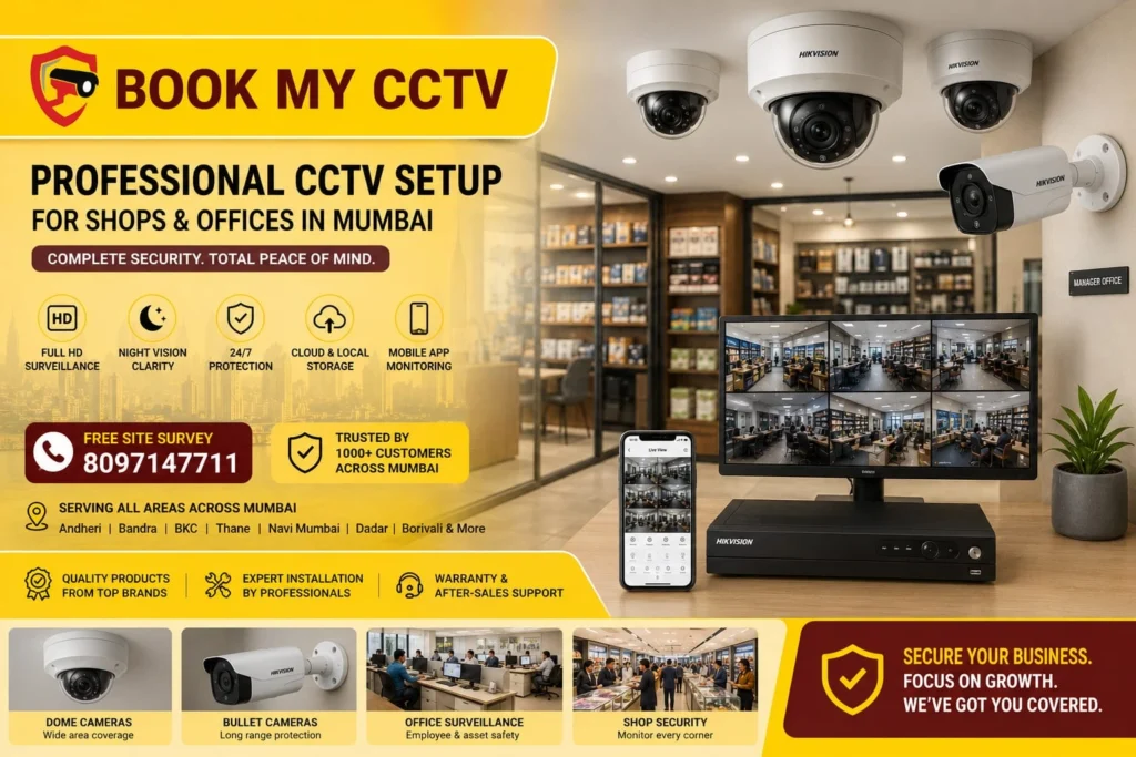 Business CCTV camera setup in Mumbai for offices and shops
