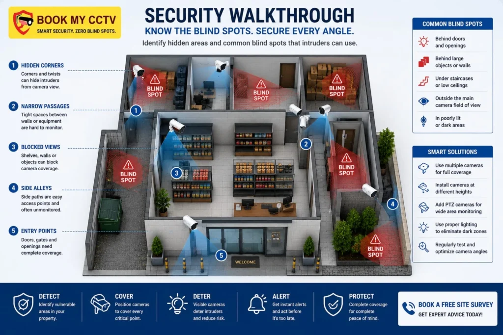 Common CCTV blind spots around a property